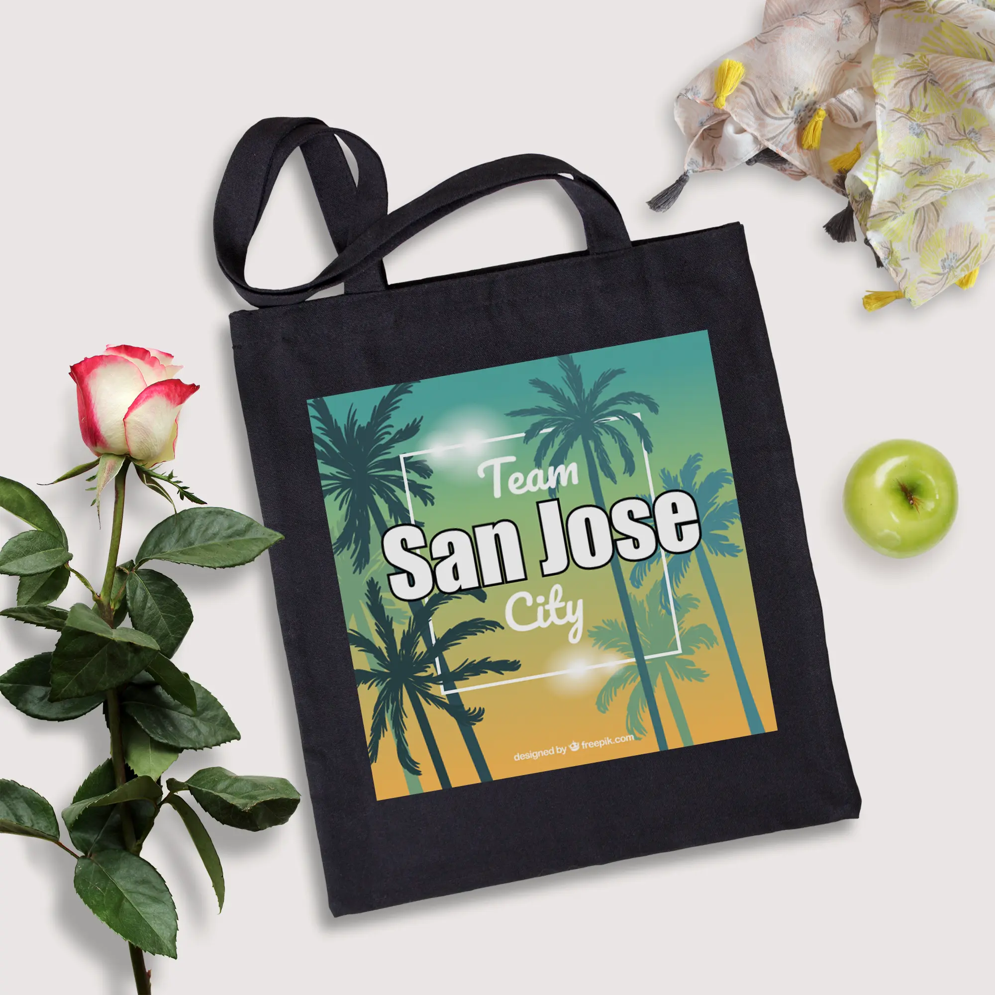 custom black tote bag